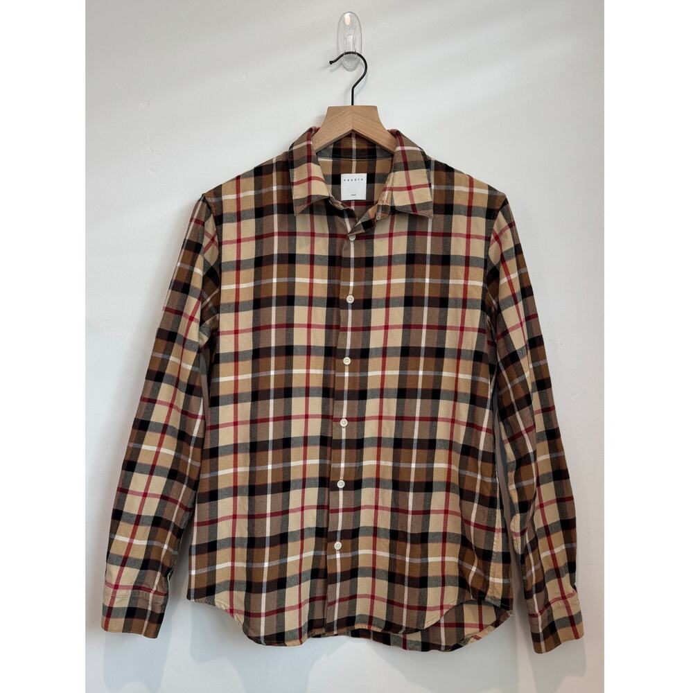 Sandro Men’s Plaid Button Up Shirt 100% Cotton Size Medium